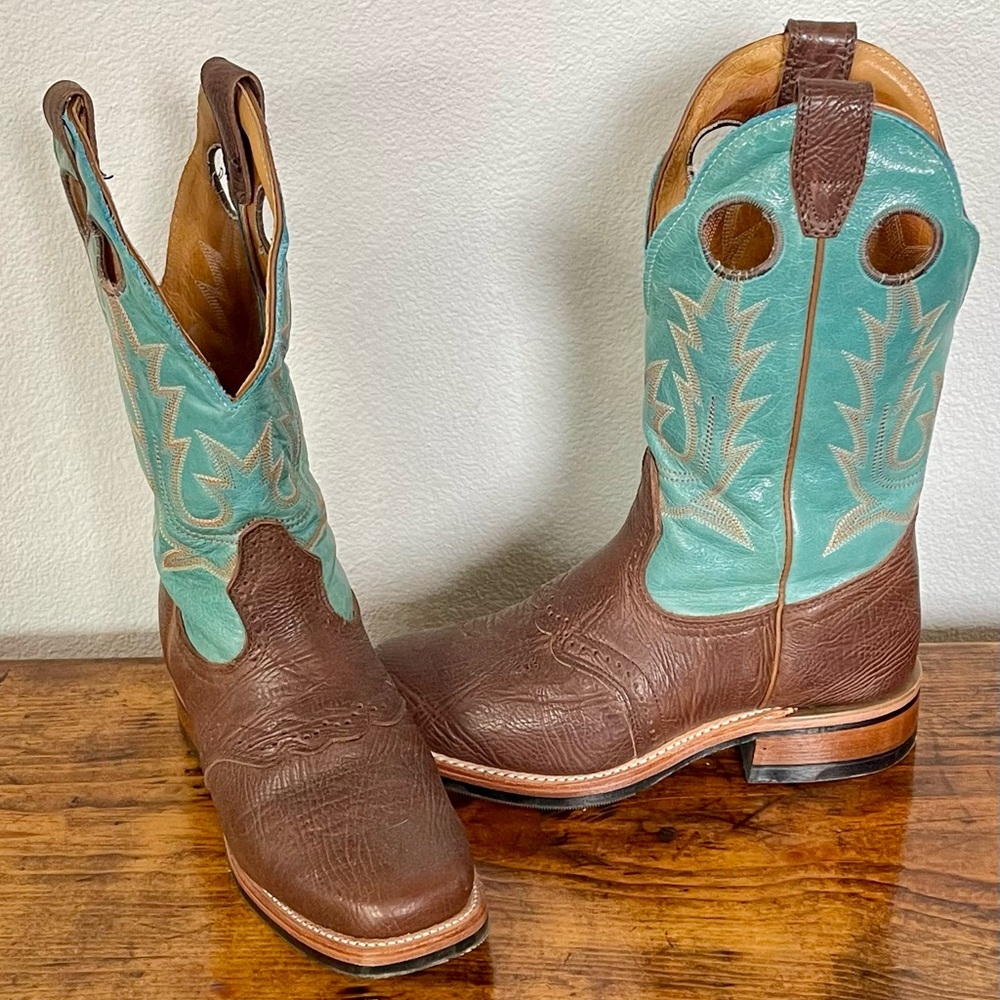 Boulet Sz 7c Western Brown & Turquoise Cowboy Women’s Boot! Excellent Condition!